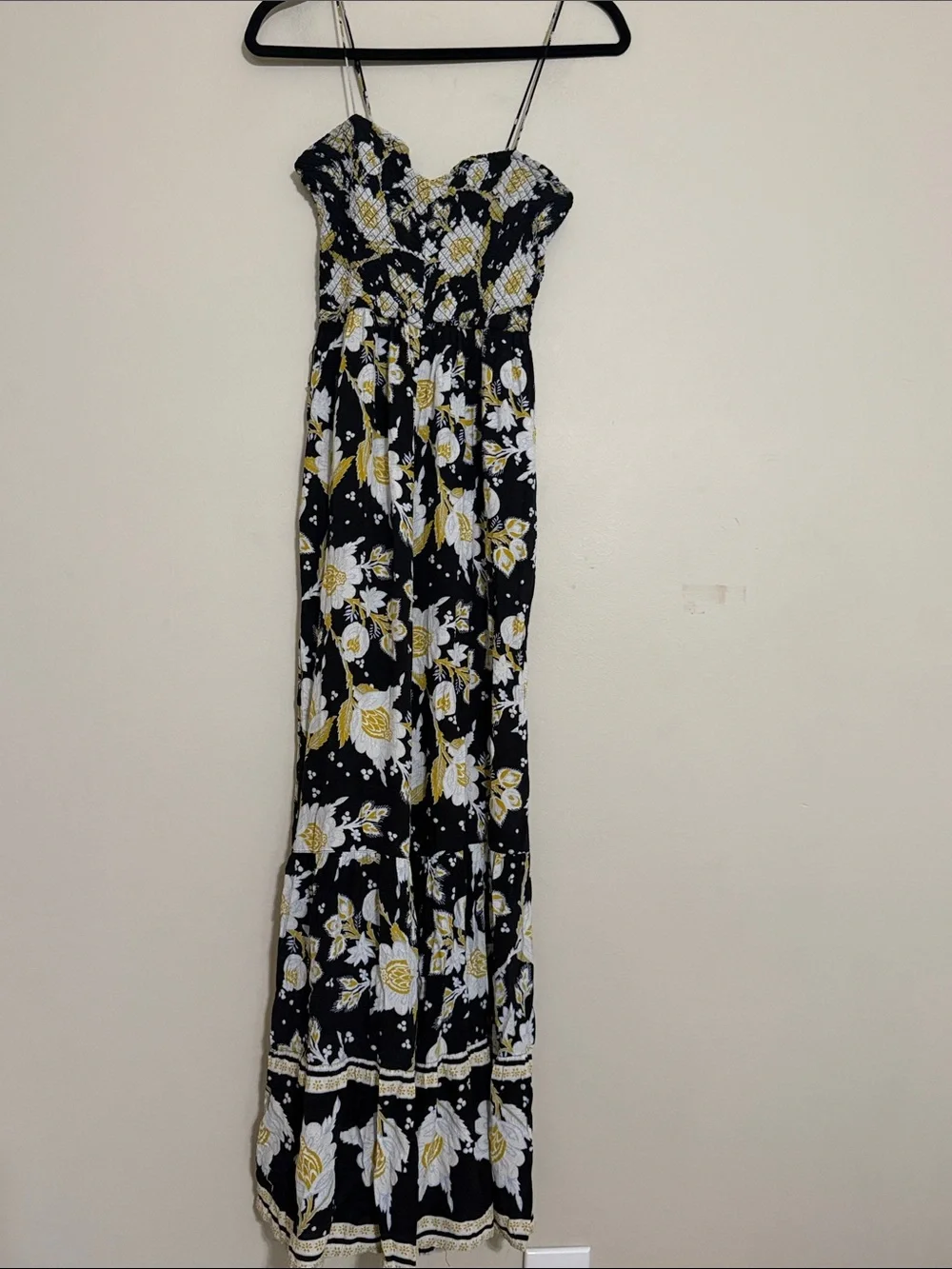 Free People Little Of Your Love Smocked Floral Wide Leg Cute Jumpsuit women XS